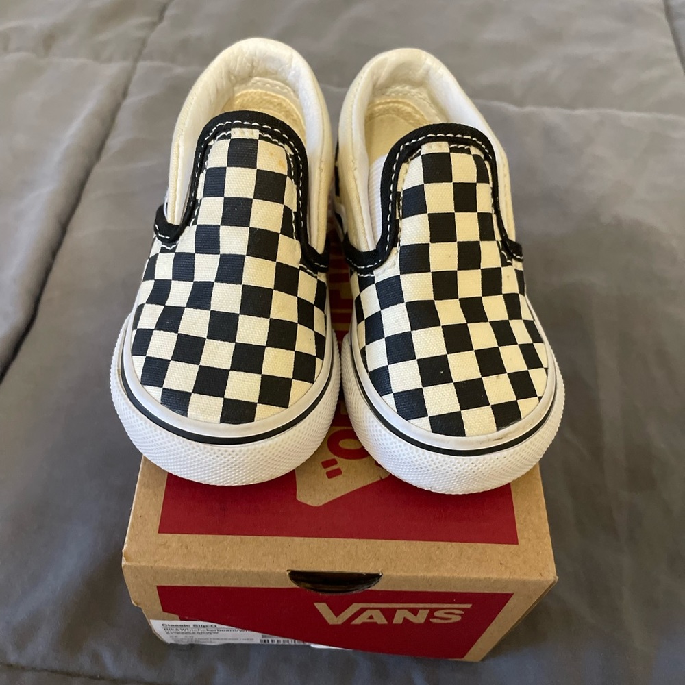LIKE NEW black/white checkerboard vans